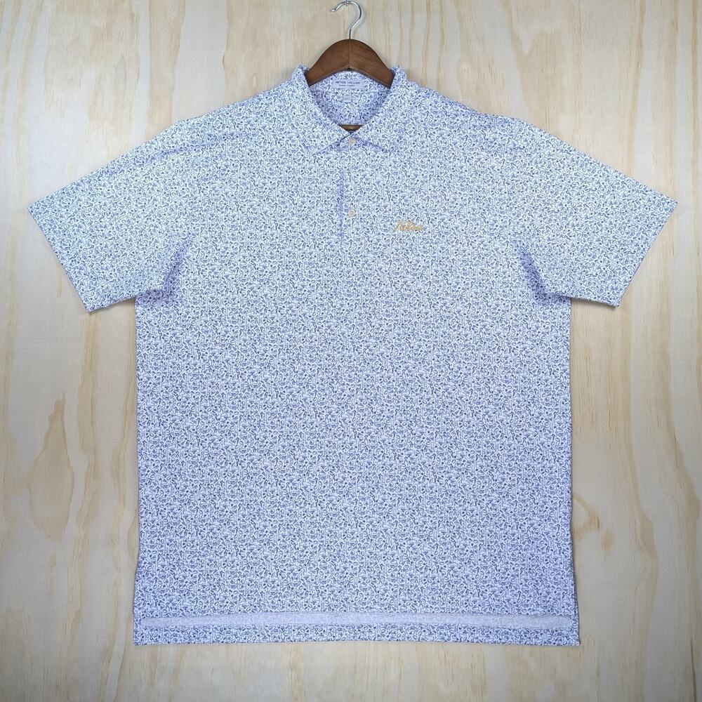Peter Millar Men's XL Summer Comfort Polo Tulsa Football Print Golf Stretch